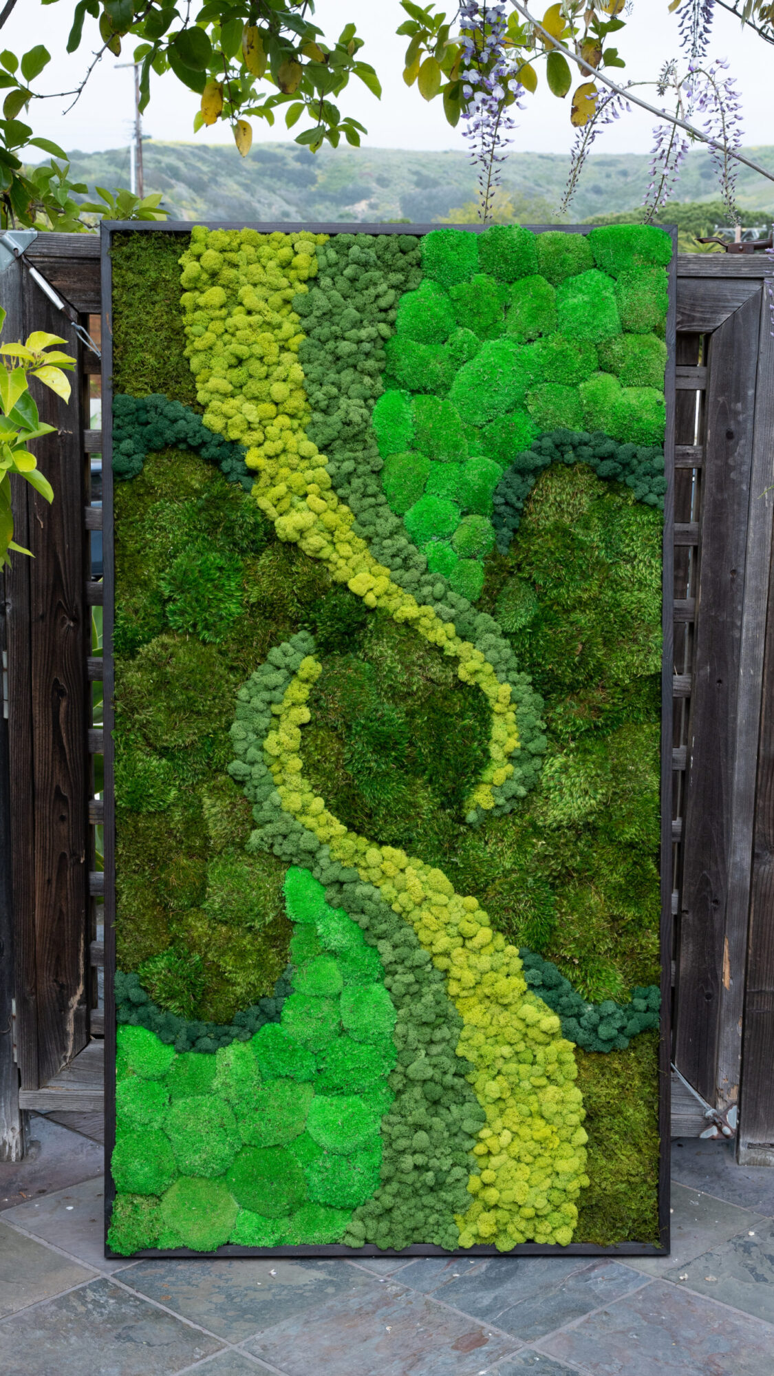 Modern Swirl Moss Wall Art 36 x 65